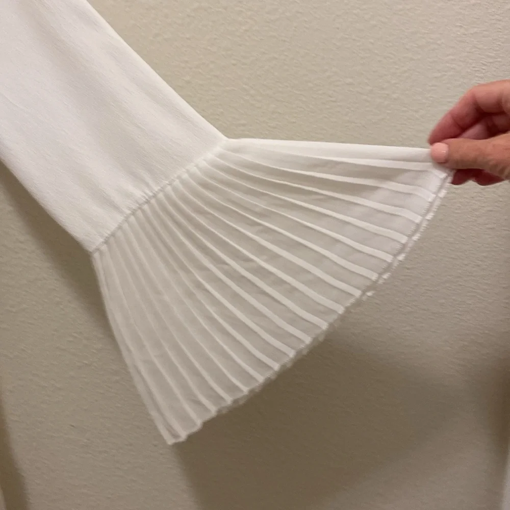 Zara white mini shirt/dress with tiers - Picture 4 of 8